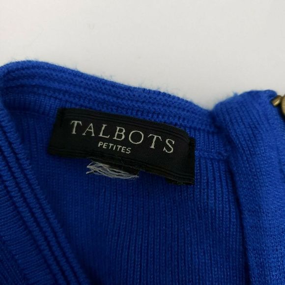 Talbots a-line sweater swing dress sz MP blue - Picture 6 of 7